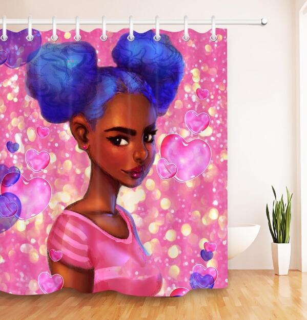 Art Design Shower Curtain, Graffiti Art Hip Hop African Reusable Curtain for Bathroom Decor 4-9days