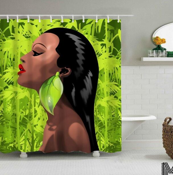 Art Design Shower Curtain, Graffiti Art Hip Hop African Reusable Curtain for Bathroom Decor 4-9days