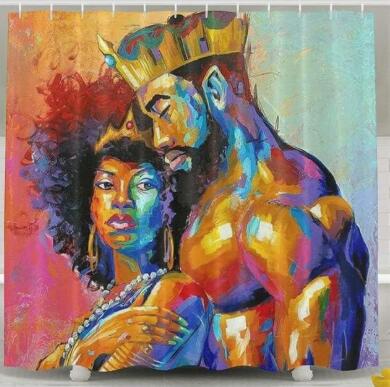 Art Design Shower Curtain, Graffiti Art Hip Hop African Reusable Curtain for Bathroom Decor 4-9days