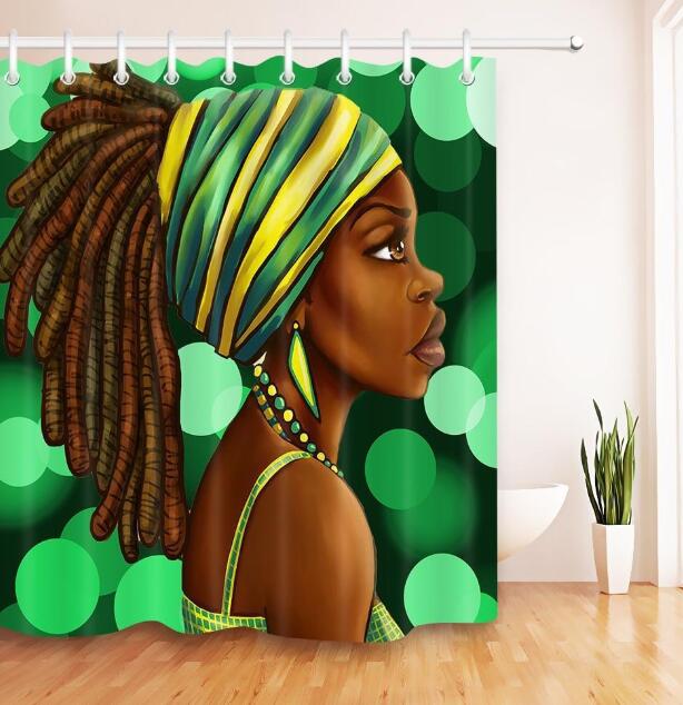 Art Design Shower Curtain, Graffiti Art Hip Hop African Reusable Curtain for Bathroom Decor 4-9days