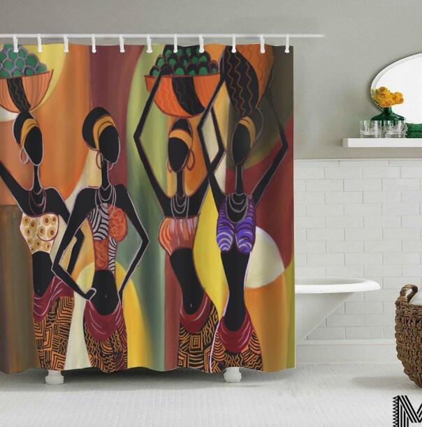 Art Design Shower Curtain, Graffiti Art Hip Hop African Reusable Curtain for Bathroom Decor 4-9days