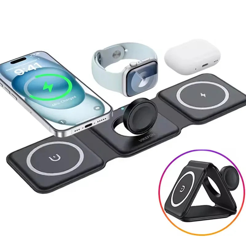 Magnetic Wireless Charger Mobile Phone Watch Headset Portable Fast Charging 8~13days