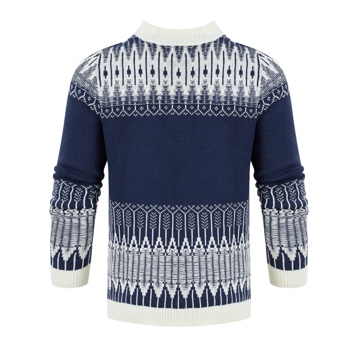Men's Crewneck Pullover Sweater Unisex Fair Isle Long Sleeve Knitted Sweater